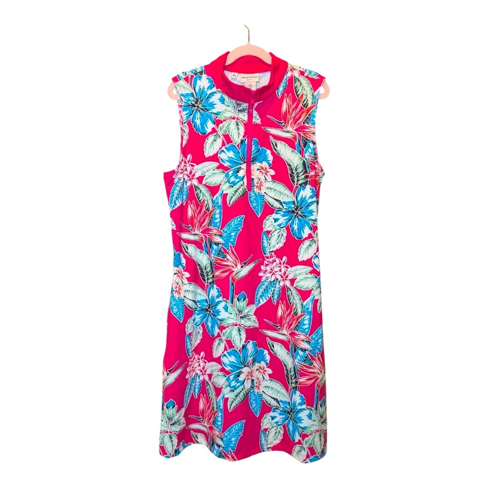 TOMMY BAHAMA GOLF Floral Sleeveless Dress with Front Zip S